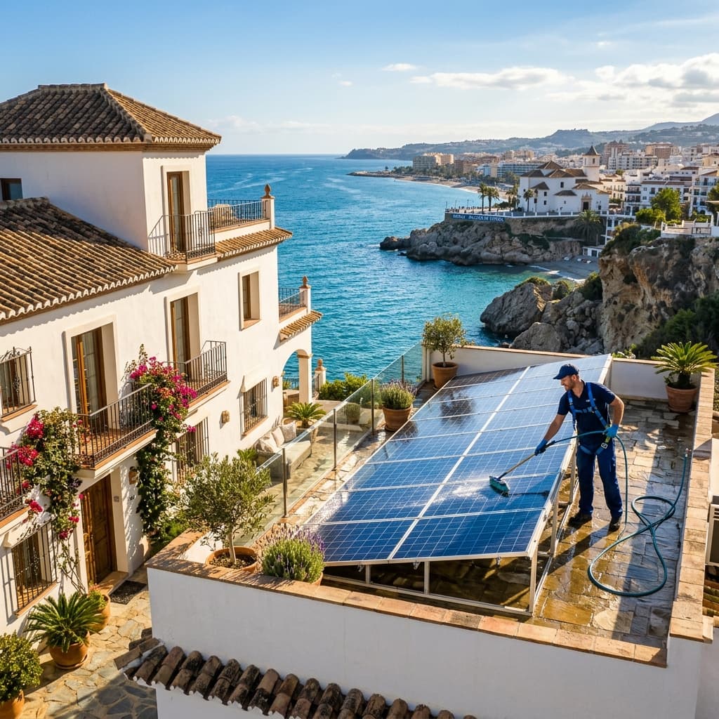 Professionelle Solarpanel-Reinigung in Nerja