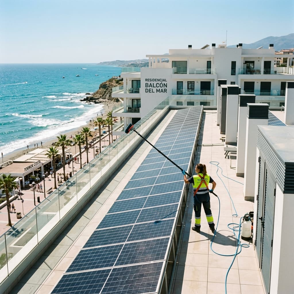 Coastal Solar Panel Cleaning in Torrox Costa
